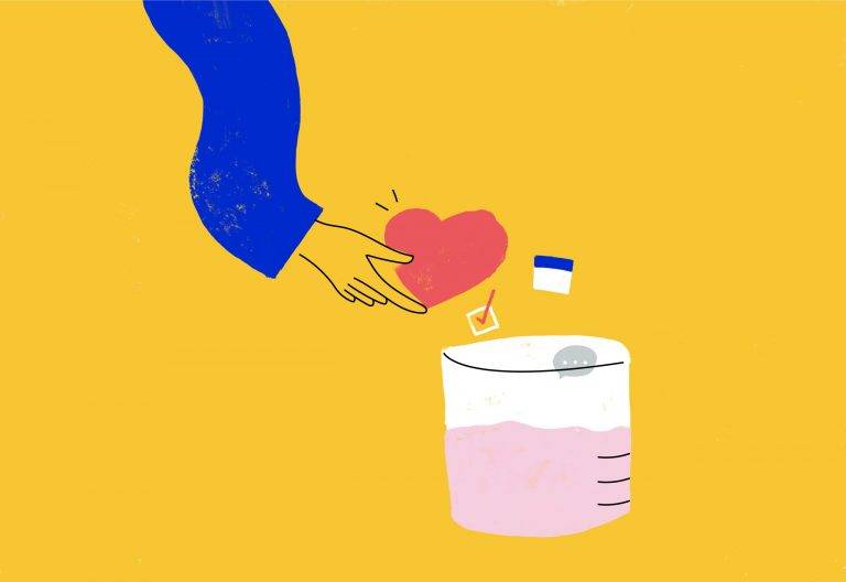 dessin d'un coeur dans un becher